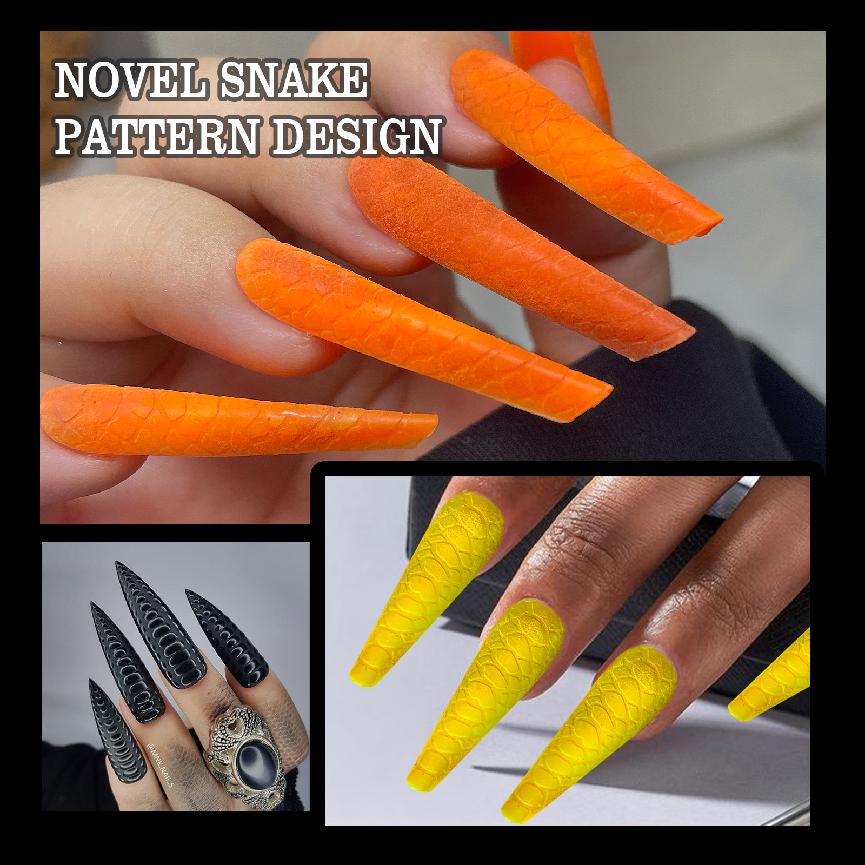 Rilascio di nuovi prodotti: Forme per extension per unghie con motivo a serpente 10 in 1, 120 pezzi