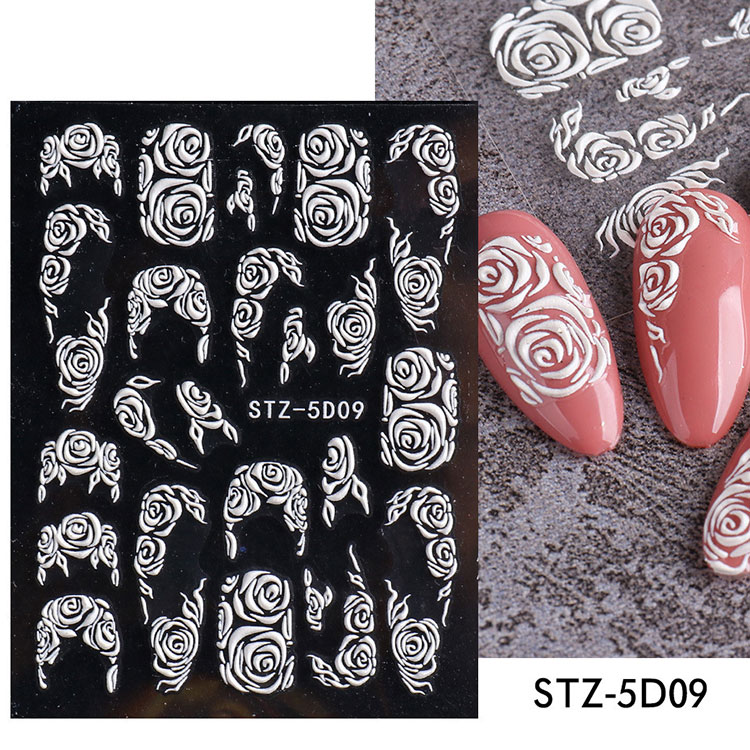 Adesivi per nail art bianchi 5d