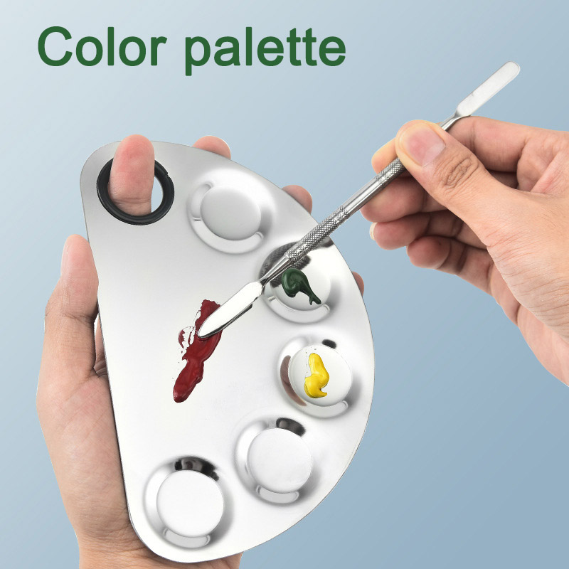 Tavolozza di miscelazione per artisti cosmetici per nail art in metallo in acciaio inossidabile al miglior prezzo
