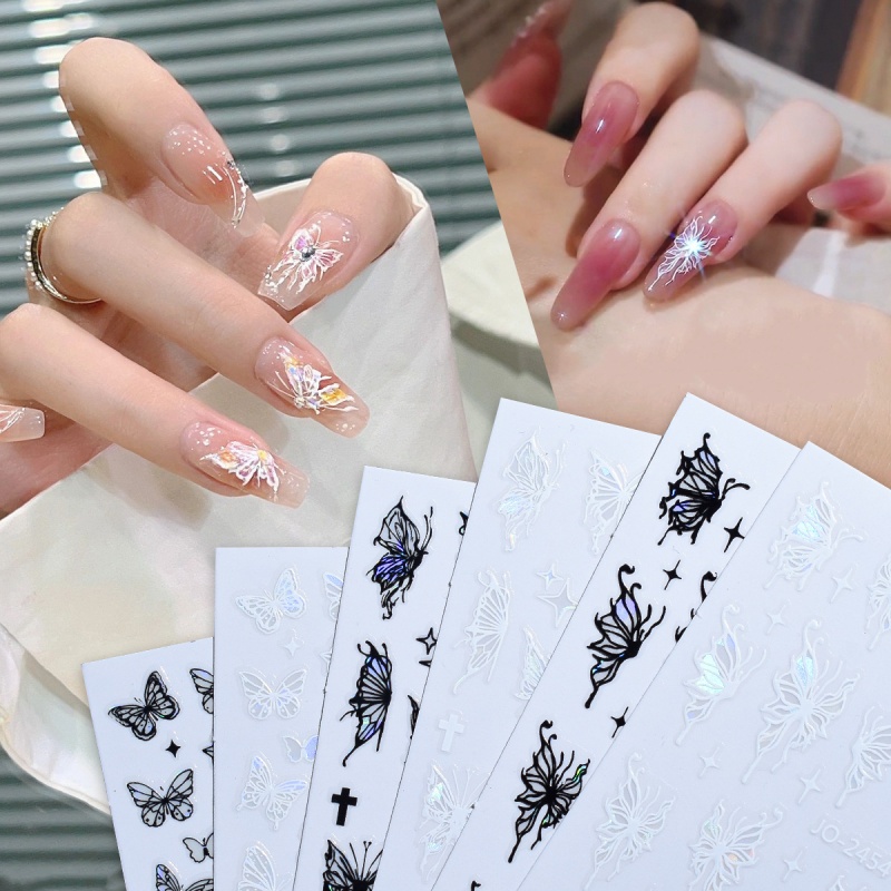 Adesivi per nail art con farfalla