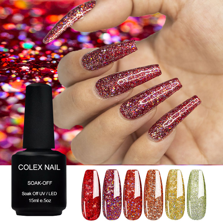 Gel di glitter multistrolo-color creativo polacco gel