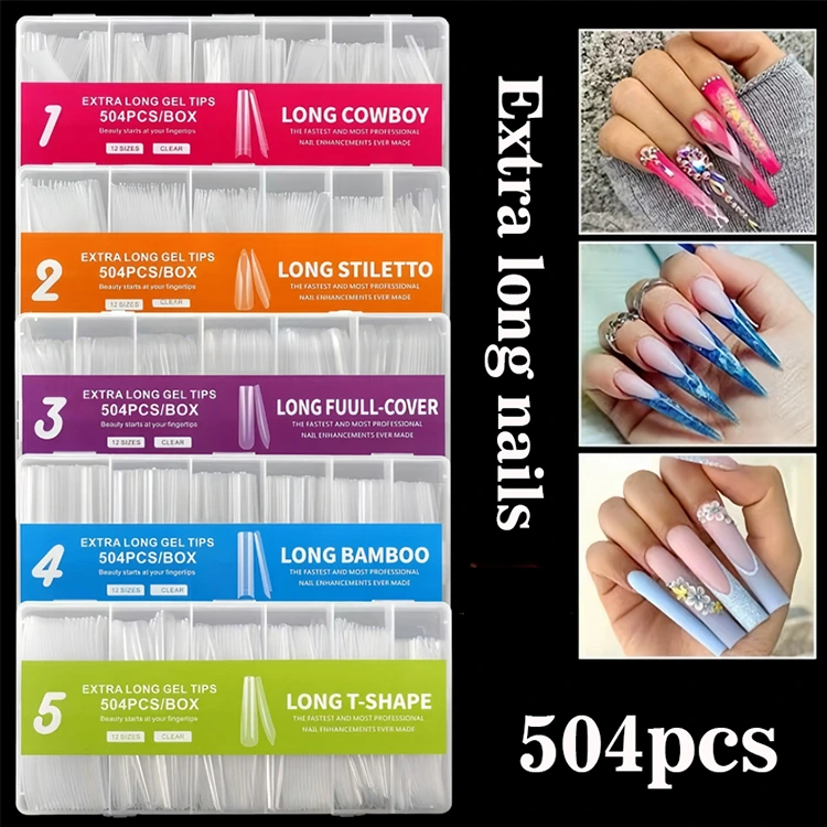 Suggerimenti in gel extra lunghi - 504pcs