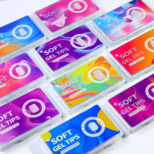 Punte per unghie finte con superficie satinata opaca extra sottile