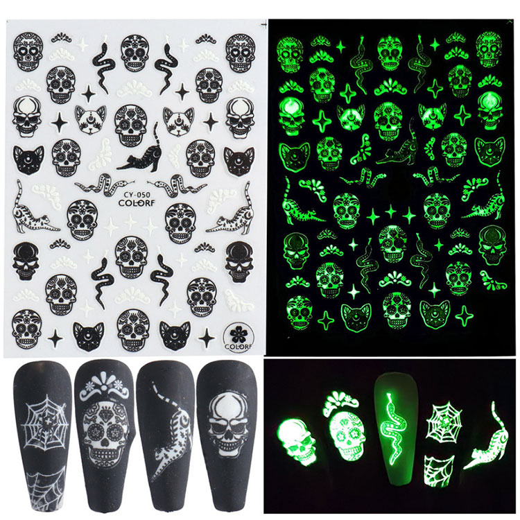 Adesivi per unghie luminosi di Halloween