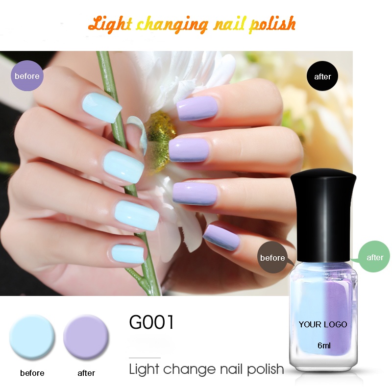 Smalto per unghie che cambia colore leggero