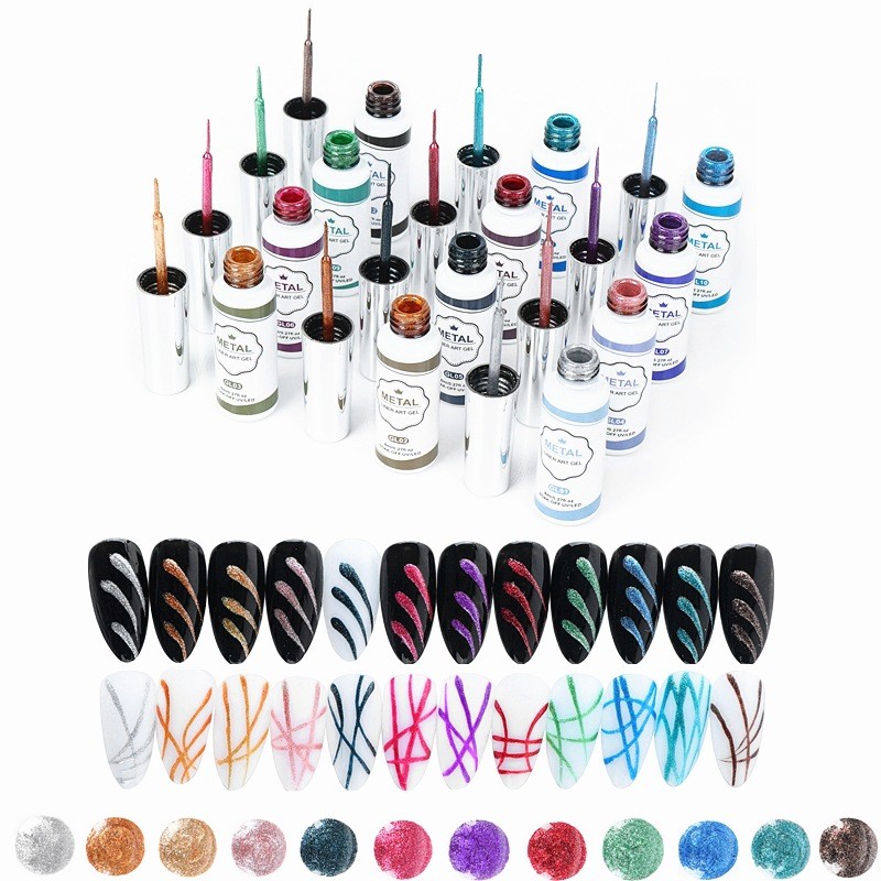 Set di nail art metalliche in gel