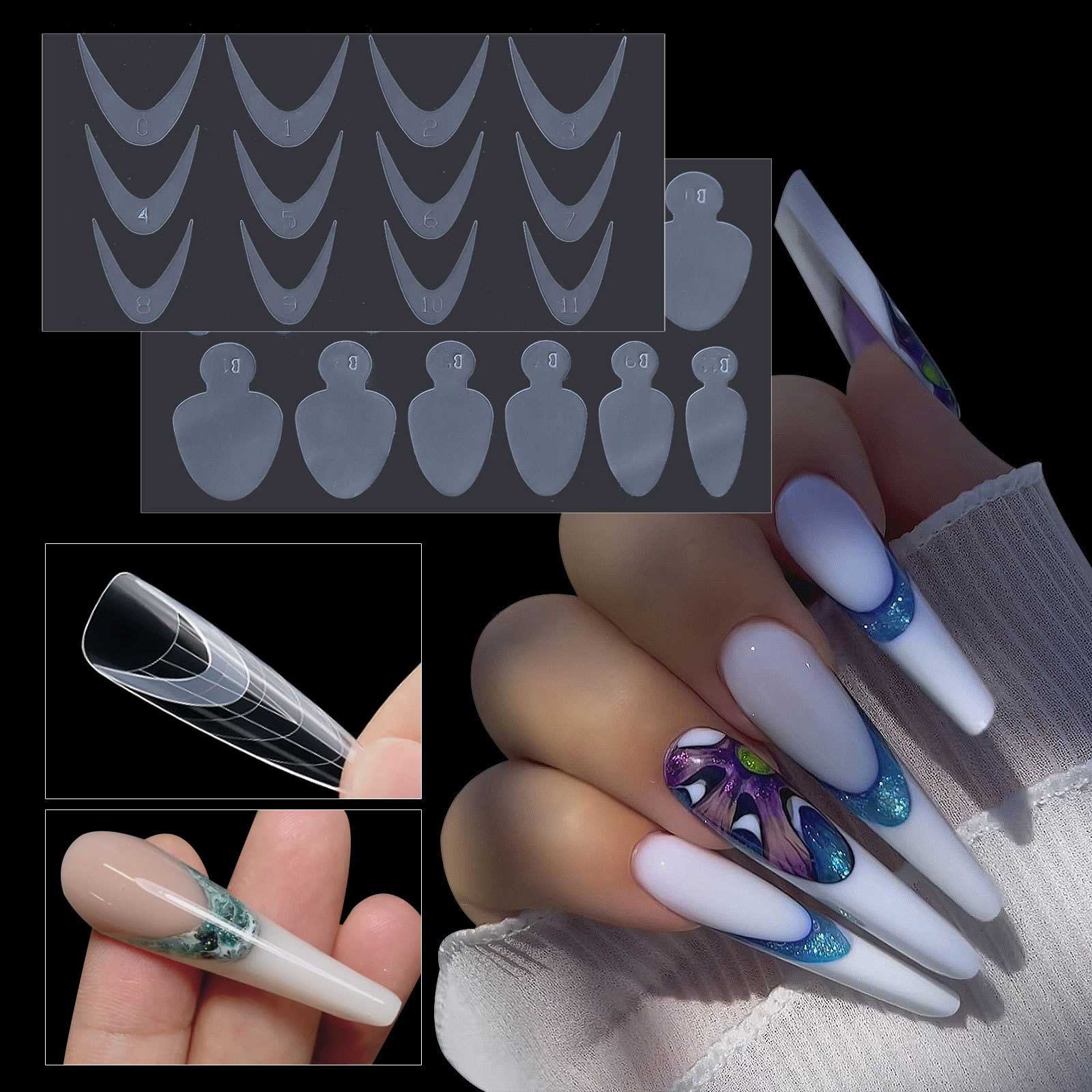 Adesivi in ​​silicone per french manicure per stampo per unghie