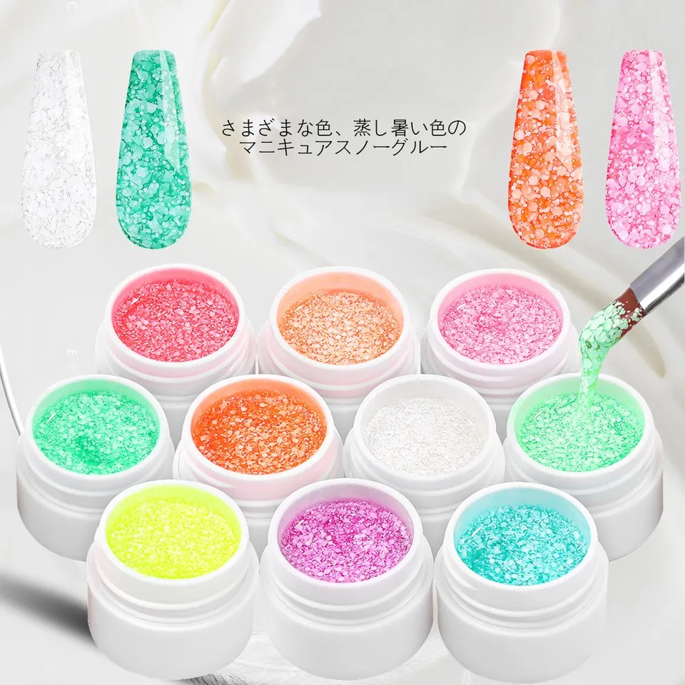 Snowflakes paillettes glitter gel di unghie neve glitter