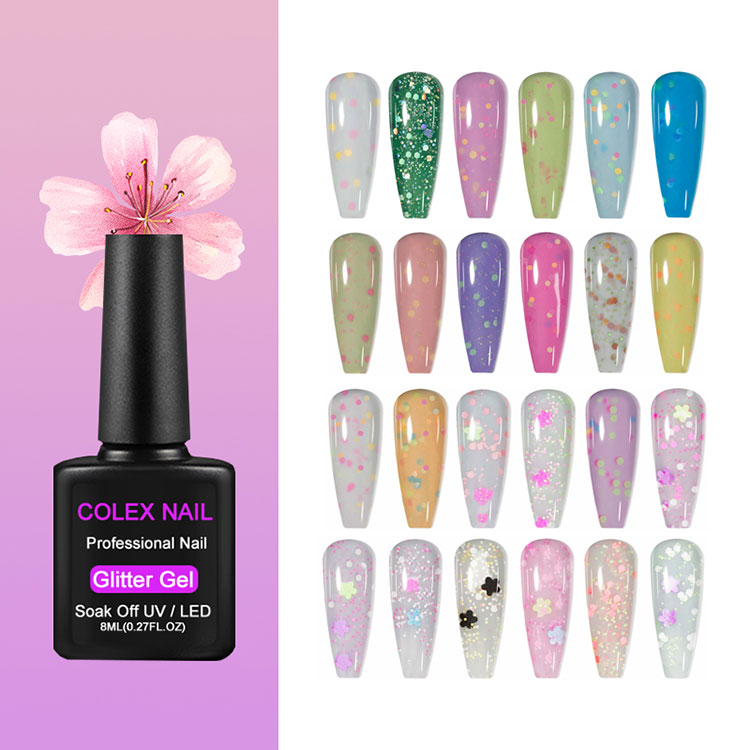 Policone gel glitter per nail art primaverili