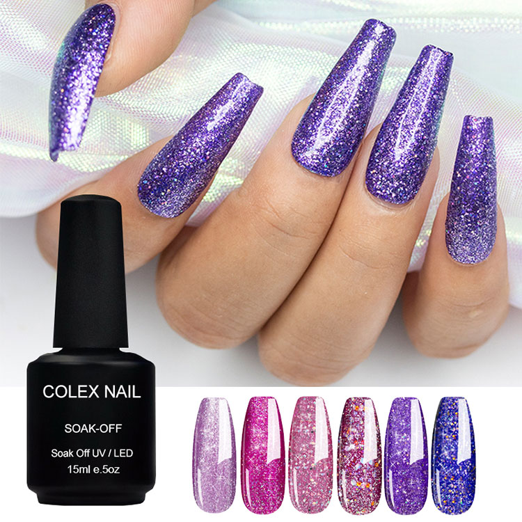 Polacco per gel glitter di lunga durata impermeabile